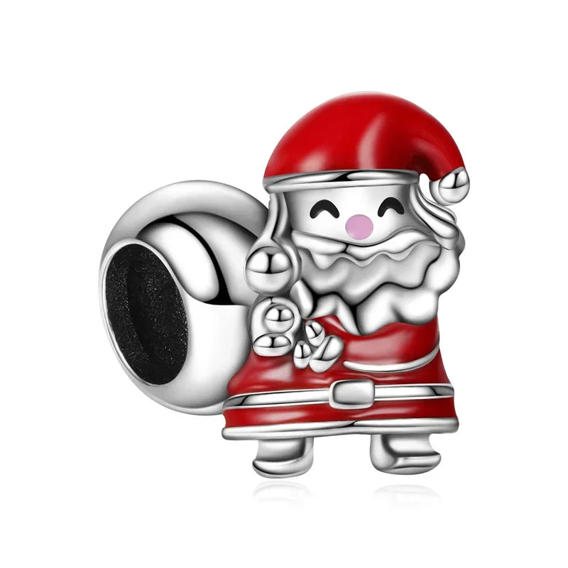 925 Sterling Silver Christmas Snowman Snowflakes and Hot Air Balloon Charms for DIY Bracelets and Necklaces Women Gift
