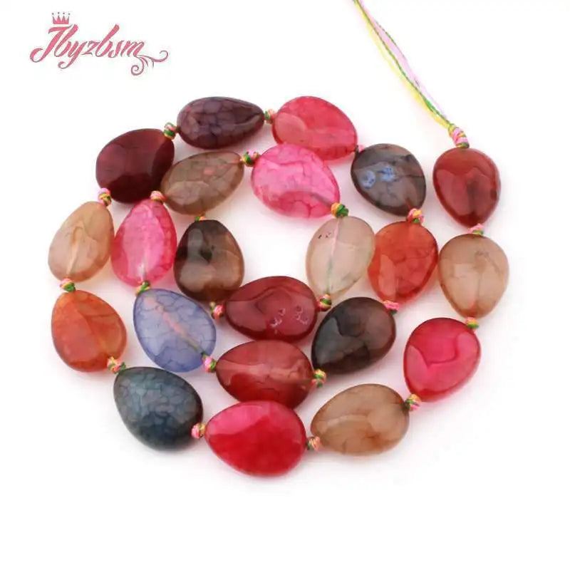 Natural Multicolor Cracked Agate Faceted Stone Beads for DIY Necklaces and Bracelets 15 Inches