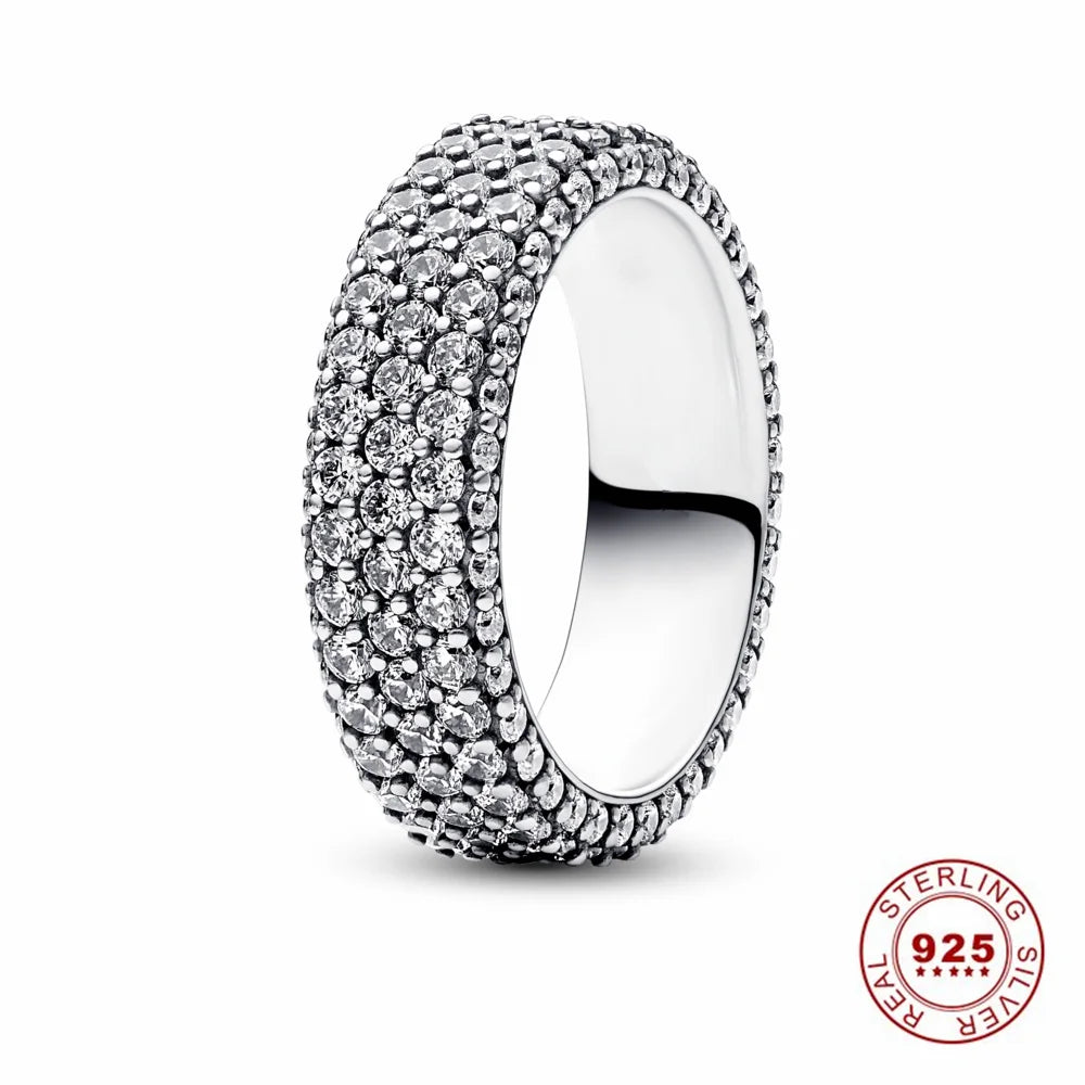 Crown 925 Sterling Silver Rose Gold Stackable Ring with Shiny Zircon for Women Elegant Wedding and Party Gift PAR007-A