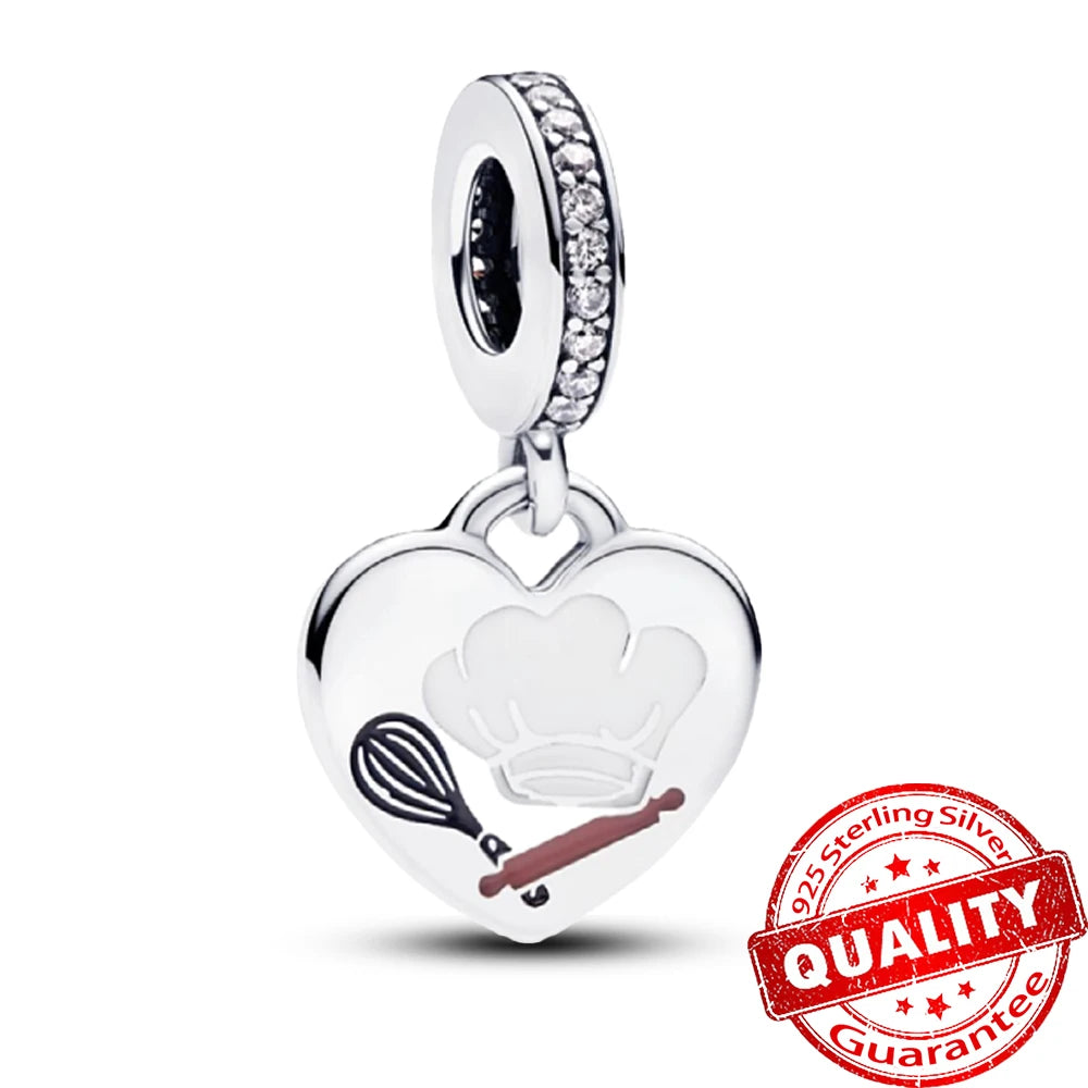 Ocean Series Sterling Silver Starfish and Coral Charm Pendant for Bracelets FCC530