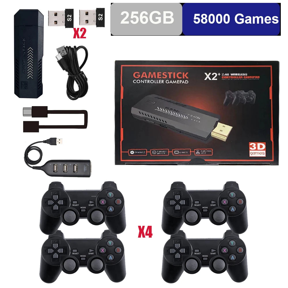 GD10 Plus 4K Retro Portable Game Console With 2.4G Dual Controllers HD Output Supporting PS1 N64 3D Gaming