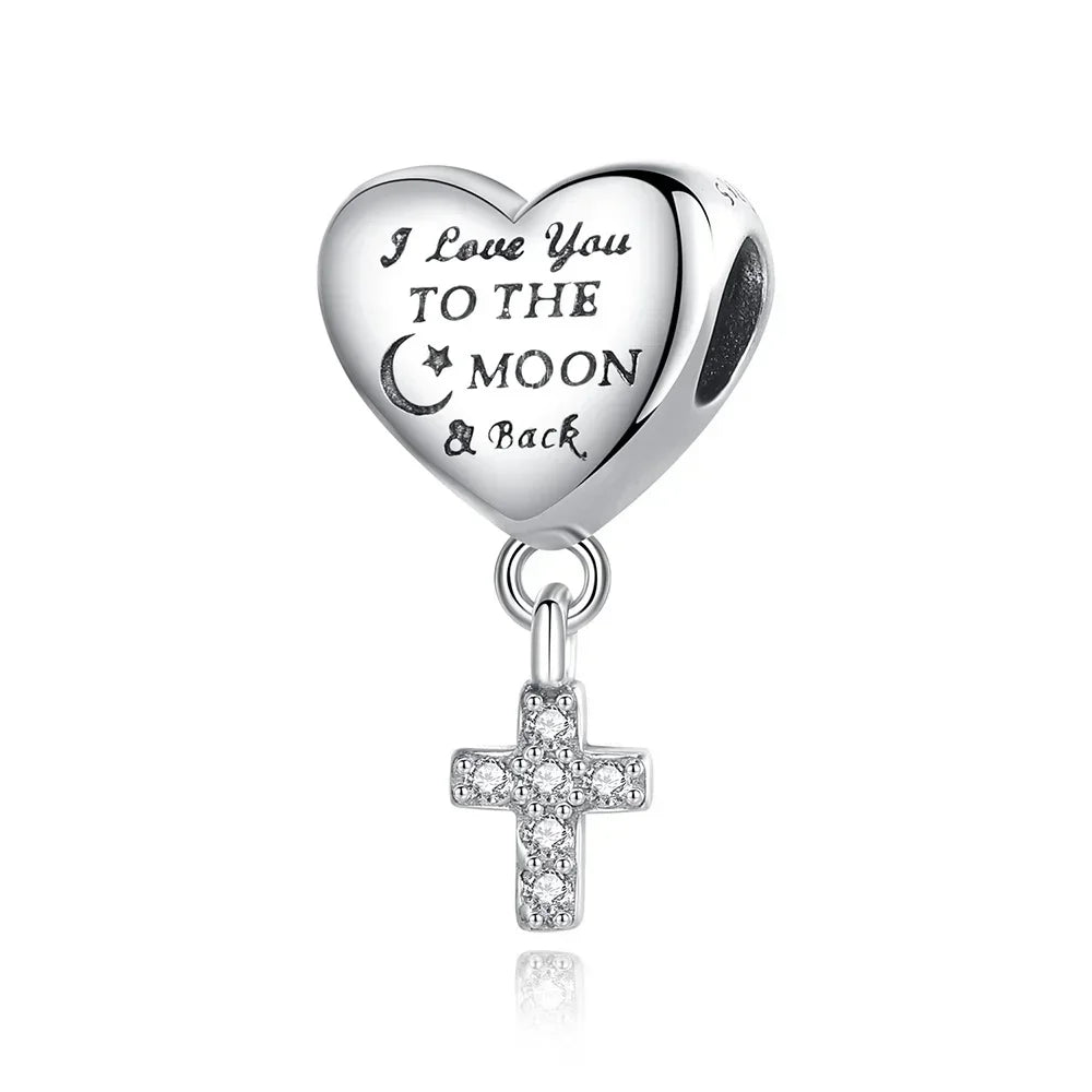 925 Sterling Silver Virgin Mary Angel Cross Pendant Necklace Charm for DIY Jewelry Gifts