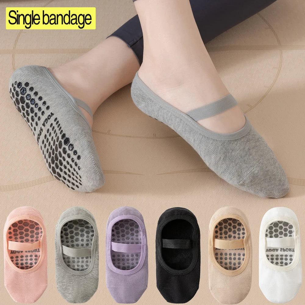 Single Strap Non Slip Yoga Socks Women Pilates Grip