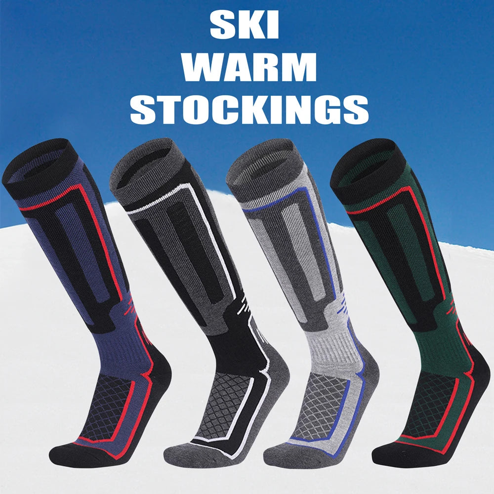 Mens Cotton Knee High Thermal Ski Socks For Winter Use