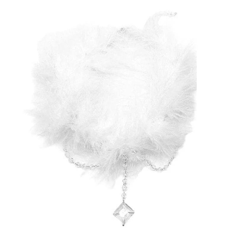 Gothic Feather Choker Necklace for Halloween and Christmas Party Fashion Gift for Women and Girls