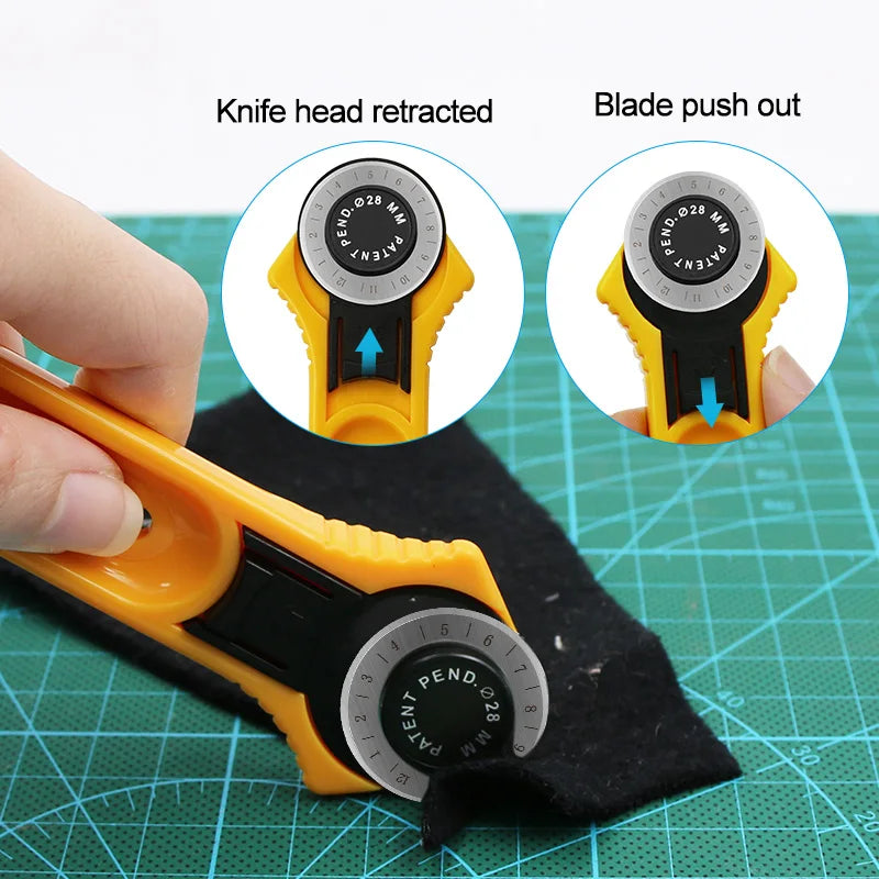 Rotary Cutter Pro - 28mm/45mm Patchwork Roller Knife for Effortless Fabric Cutting