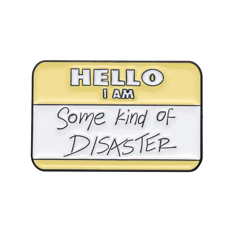 Quirky Anxious Dialog Enamel Lapel Pins for Unique Fashion Statements