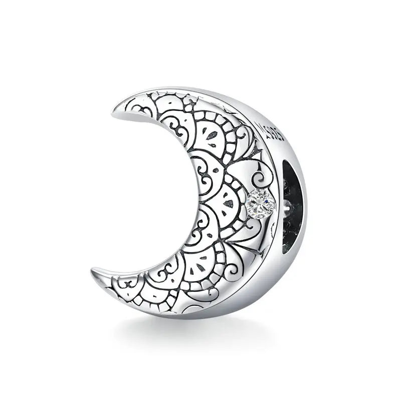 Bamoer Genuine 925 Sterling Silver Halloween Owl Charm with CZ for DIY Bracelet Jewelry