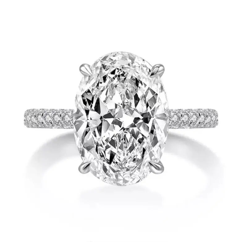 Elegant 925 Sterling Silver Diamond Engagement and Wedding Band Ring Set for Women