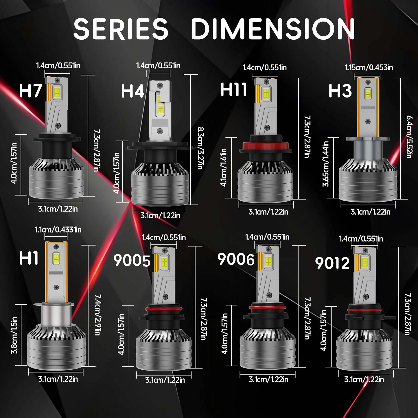 Vx40 30000lm 180W Double Copper Tube 6000K Led Headlight