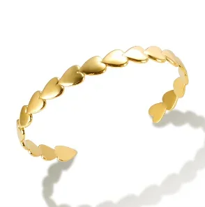 Jovolove Elegant Stainless Steel Waterproof Bangle for Women - Fashionable Gemstone Design