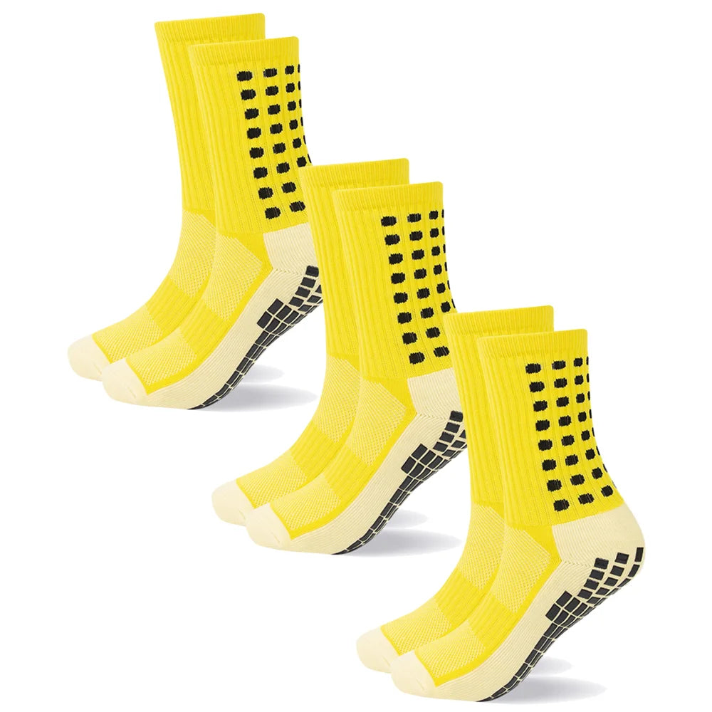 3 Pairs Unisex Anti Slip Crew Socks Towel Sole Cushioned