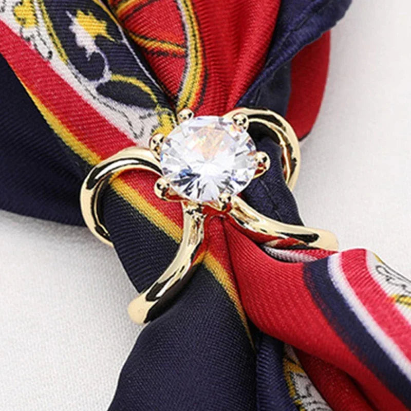Elegant X Shape Crystal Brooch Scarf Clip For Women Shawl