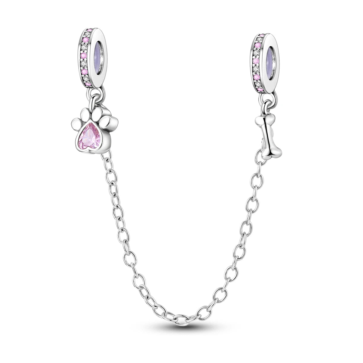 Moonlit Charm Clip 925 Silver Safety Chain Clasp for DIY Bracelets Jewelry for Women and Girls KTC547