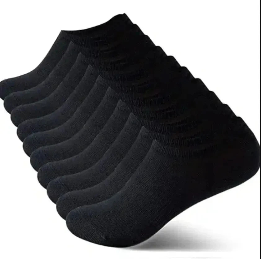 Men's Breathable Cotton Ankle Socks Comfortable Summer Low Cut Casual Socks 10 Pack