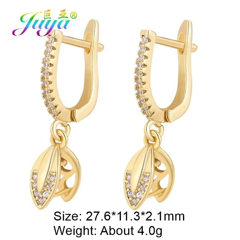 Juya 18K Gold Plated Earwire Hooks for DIY Fashion Jewelry Gold 11 2 Pairs-4 Pieces