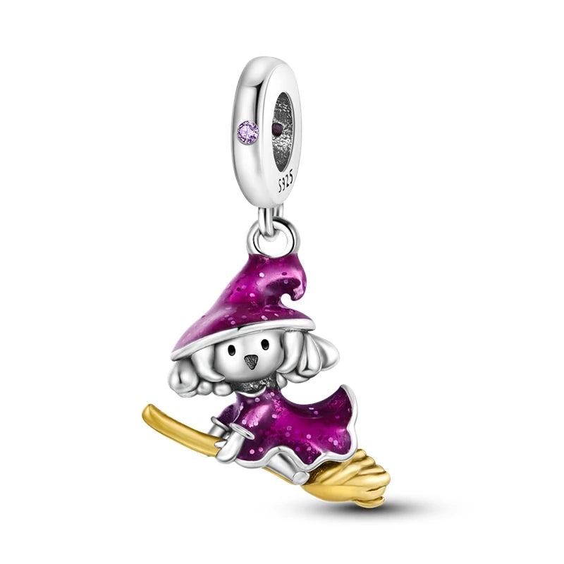 Sterling Silver Snowman Charm Beads for Bracelets Jewelry Gift KTC459
