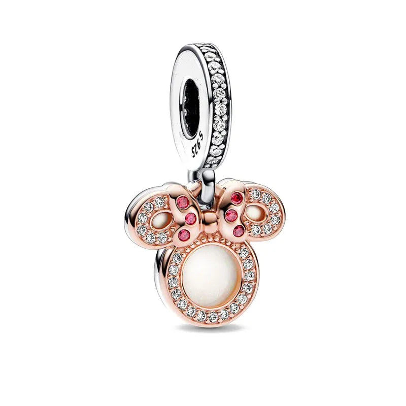 Exquisite 925 Silver Shell Bead Mouse Pendant for European Bracelets – DIY Jewelry Accessory with Zircon