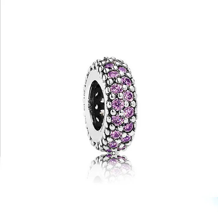 New 925 Silver Pink Purple Bead Ice Cream Pendant for European Original Bracelet DIY Exquisite Jewelry