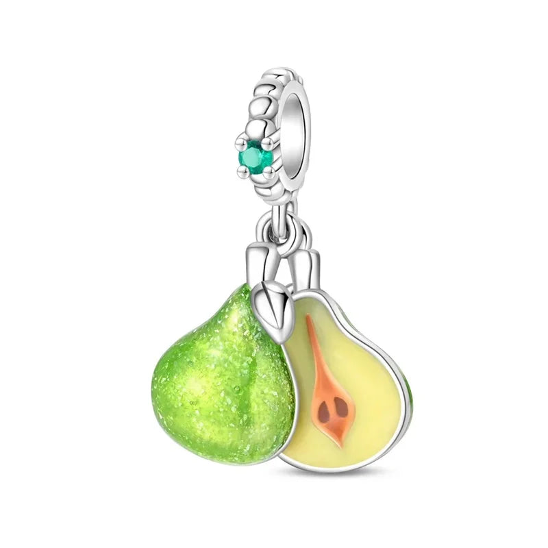 925 Sterling Silver Summer Charms Beads Ice Cream Fruit Candy Cake Zircon DIY Jewelry for Necklace and Bracelet Gifts