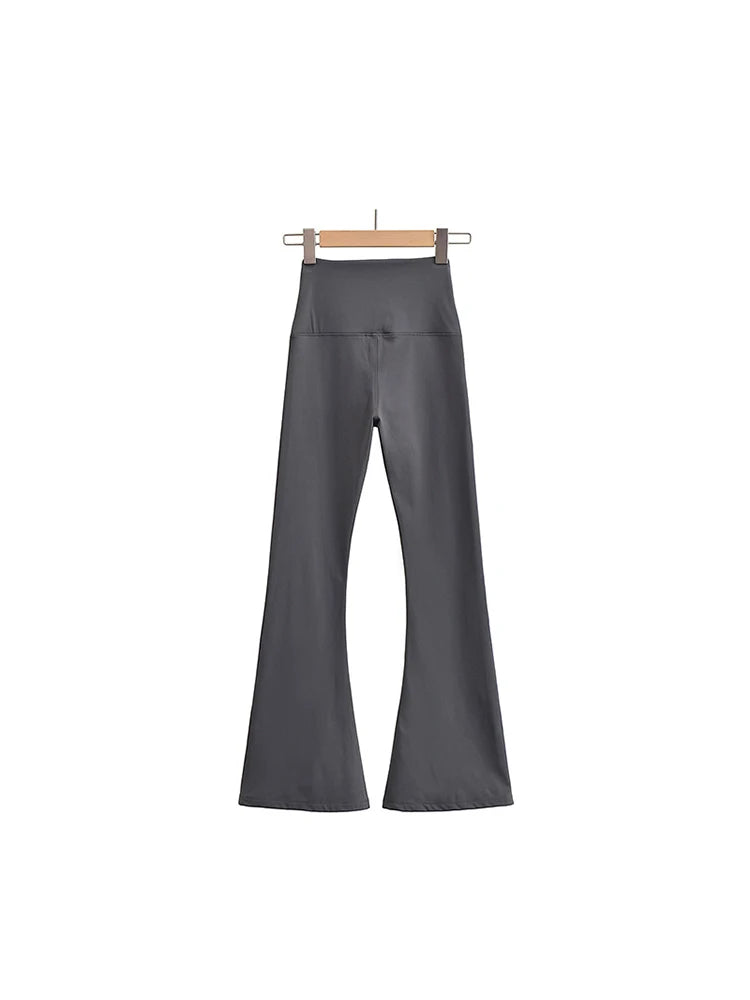 Fall Korean Style Flare Leg Yoga Pants For Women Black
