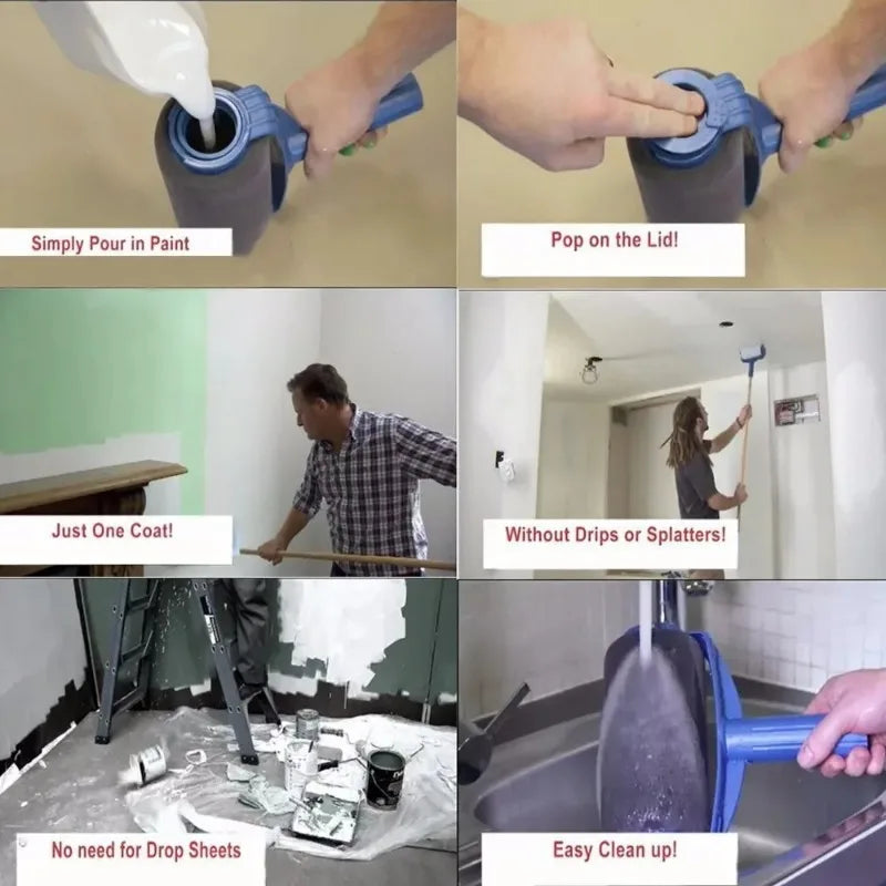 Latex Paint Wall Brush Self Priming Large Drum Roller Tool for Effortless Room Painting