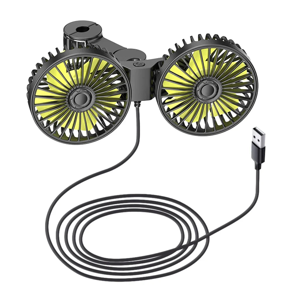 Car Seat Back Fan USB Automotive Fan 360 Degree Cooler Car Seat Fan