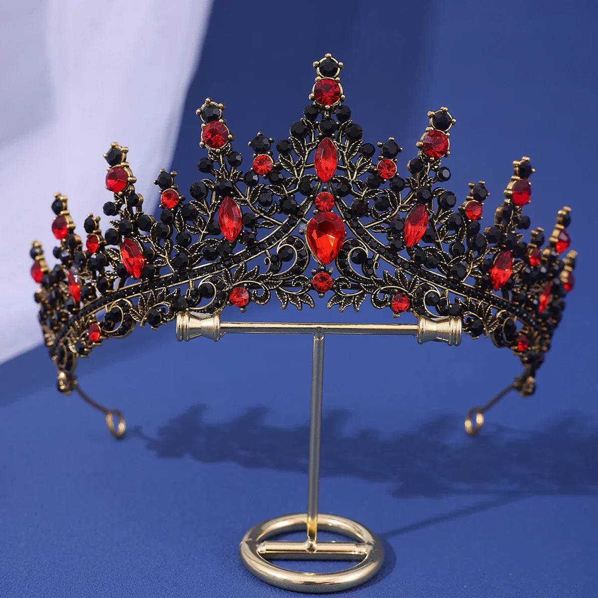 Luxury Bridal Crown - Baroque Queen Tiaras for Weddings & Parties black red