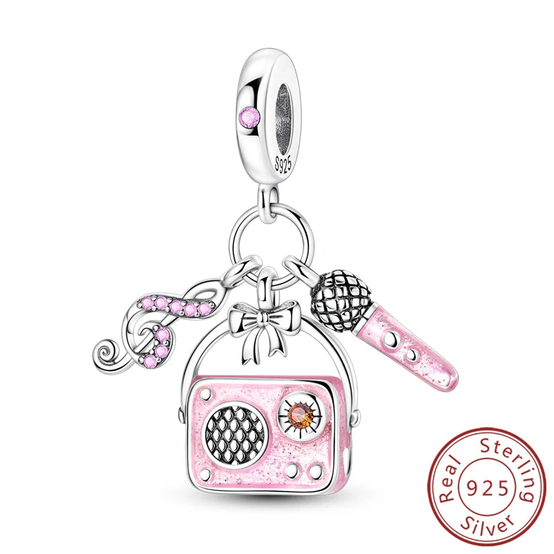 Sterling Silver Charms Set for DIY Pendant Bracelets Creative Jewelry Collection KTC1723