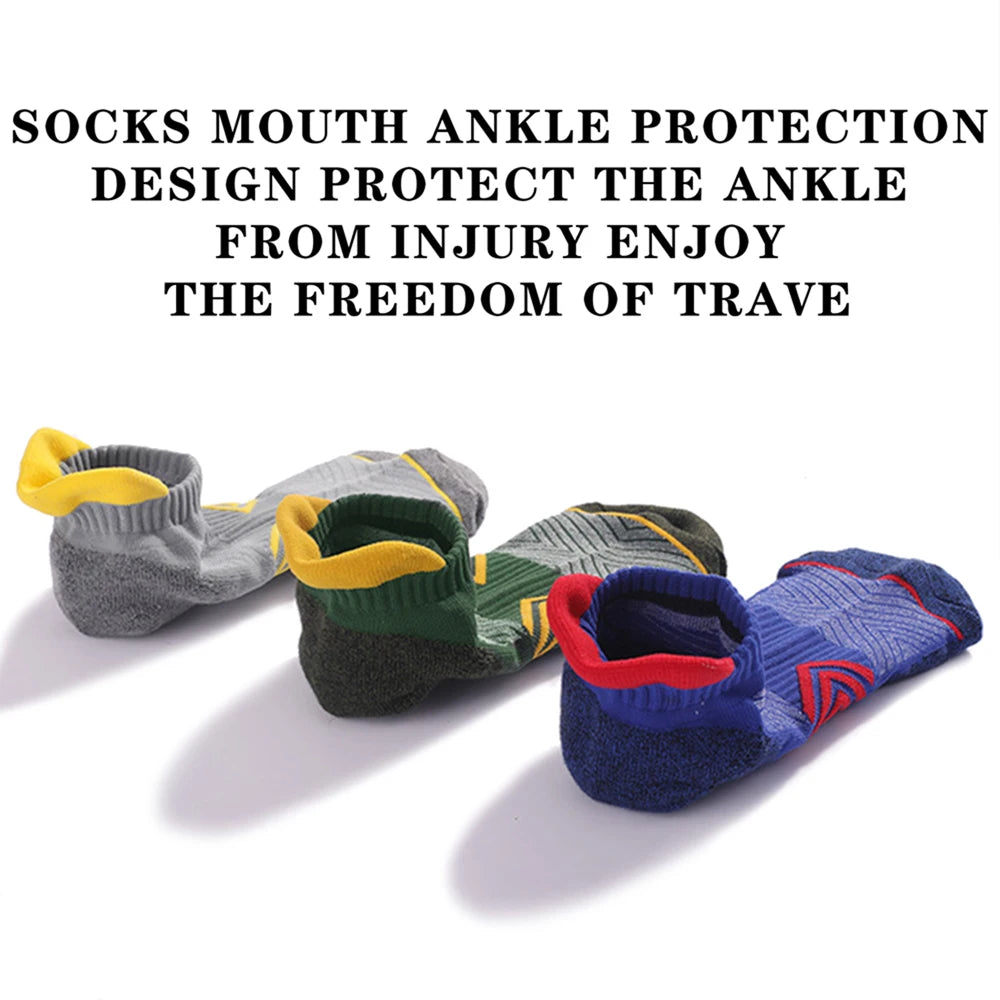 Mens Anti Slip Grip Running Socks 6 Pack Terry Antibacterial