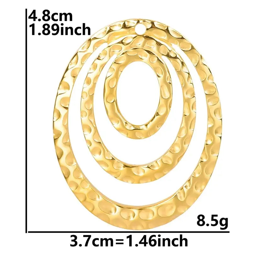 4Pcs Lot Stainless Steel Geometric Hammered Heart Dangle Charms for DIY Jewelry Making S1271-G