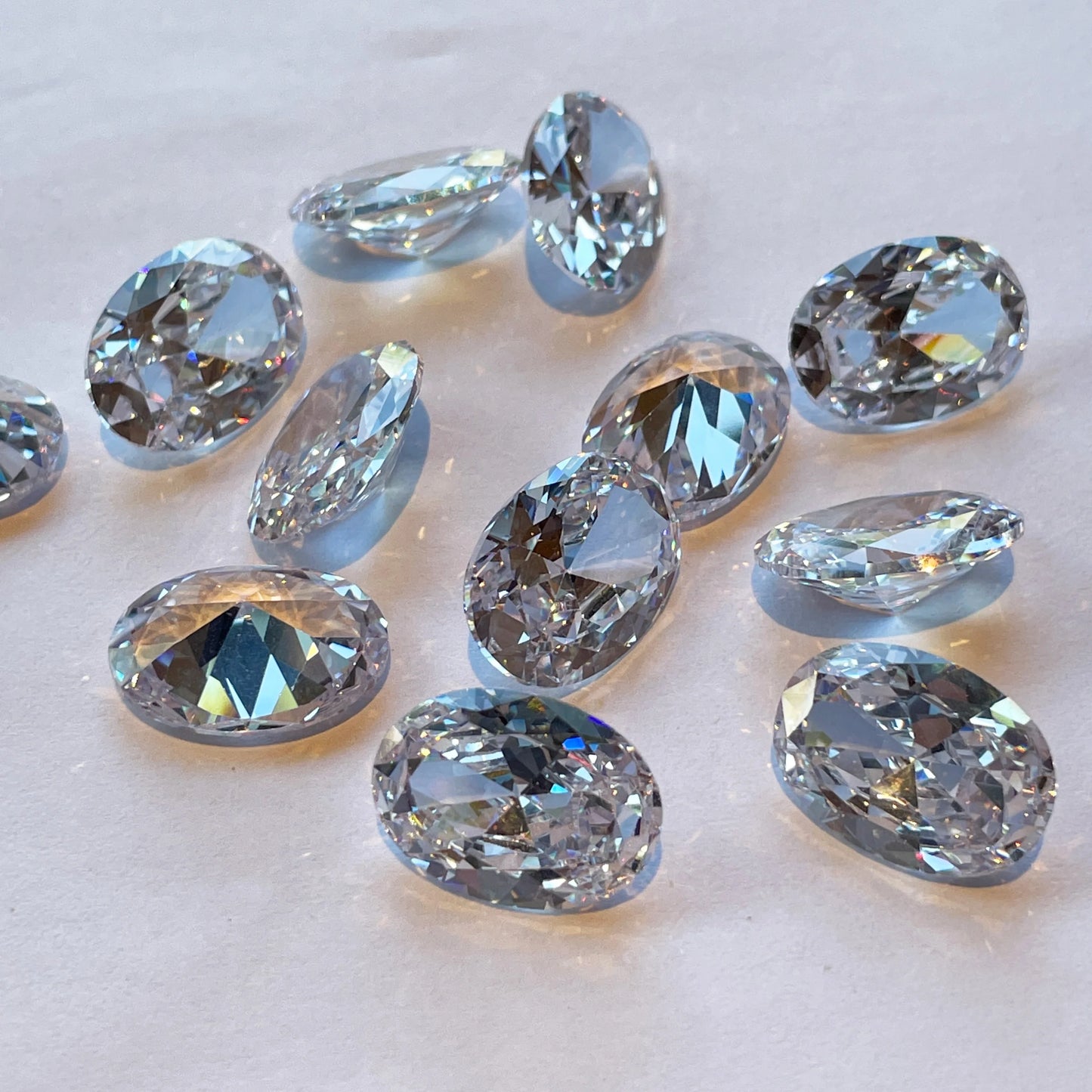 Brilliant Oval Cubic Zirconia Loose Gems Beads for DIY Jewelry Crafting