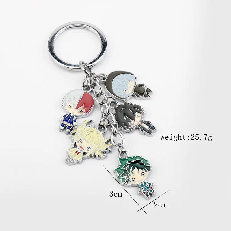 My Hero Academia Character Alloy Keychain Set Midoriya Bakugo Todoroki