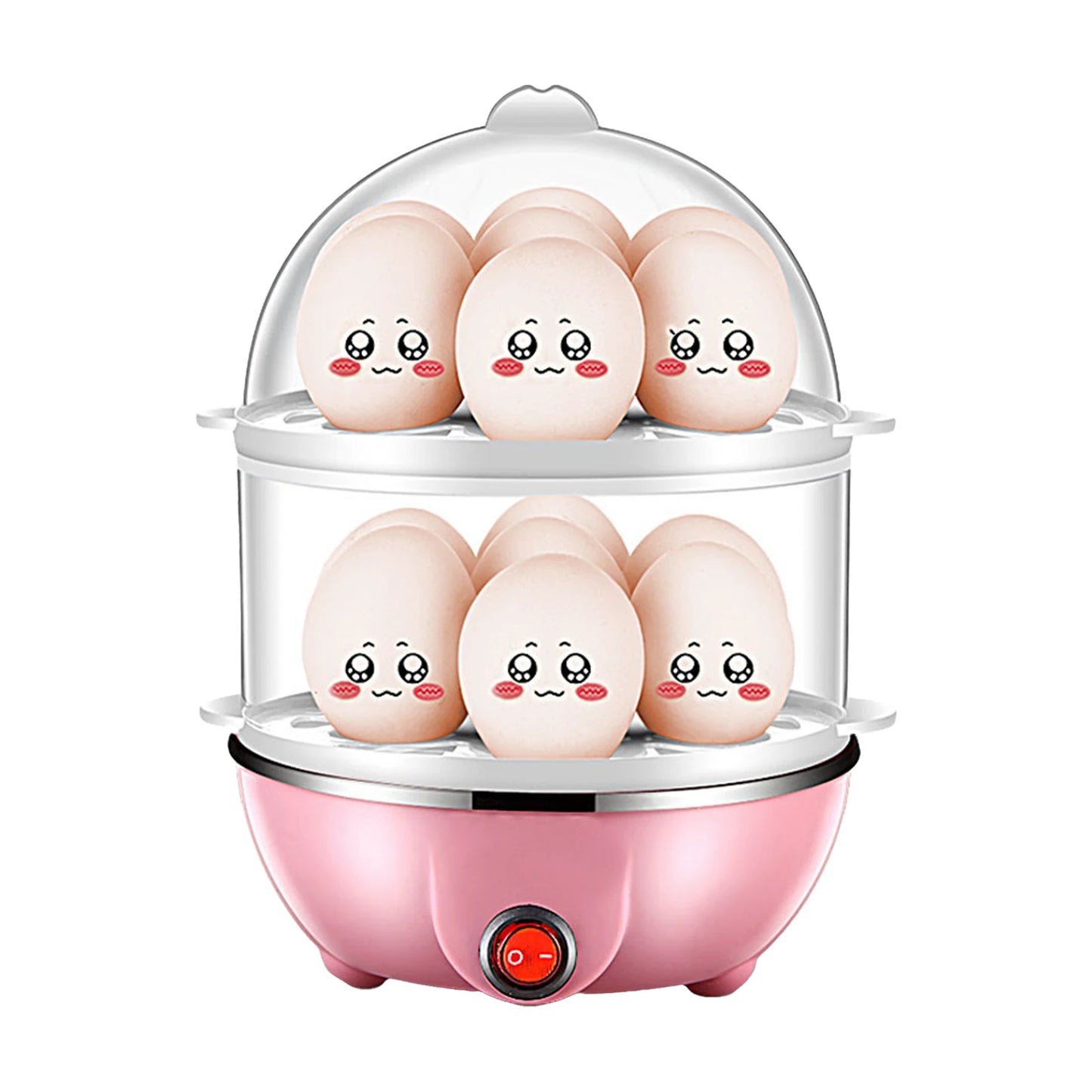 Double Layer Egg Cooker 14 Egg Capacity Hard Boiled Cooker C-US Plug