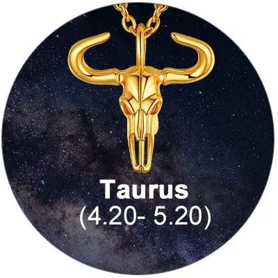 U7 Zodiac Constellations Pendant Necklace Unisex 3D Horoscope Charm Jewelry Gift