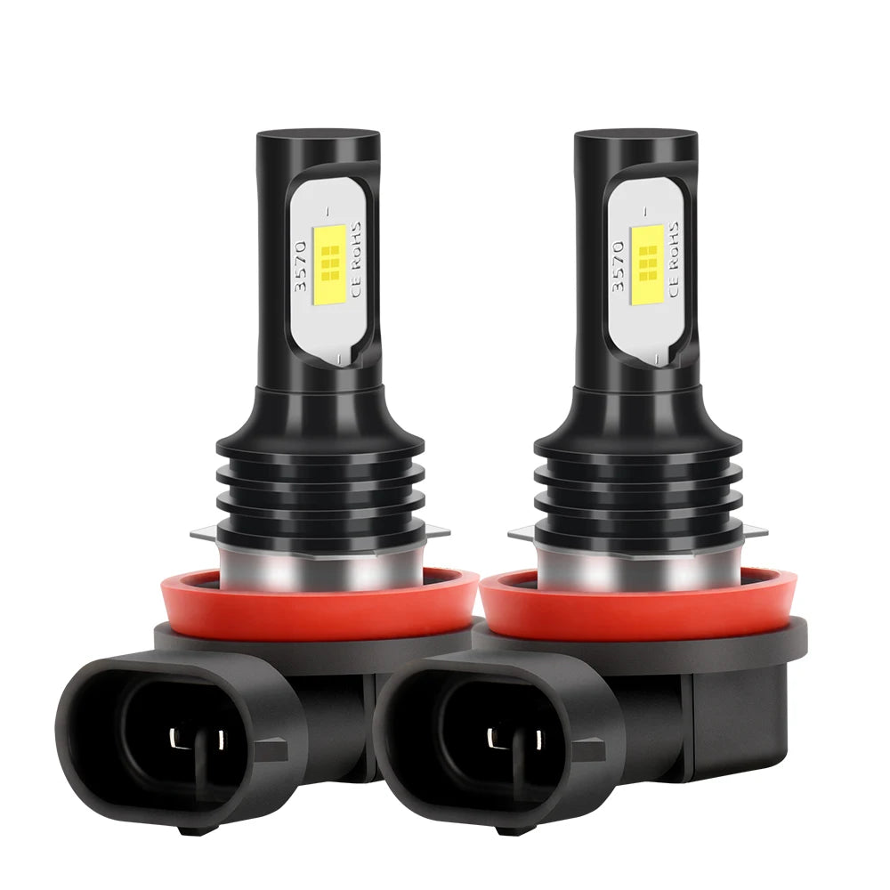High Power 120W Fanless Fog Light Bulbs H4 H7 9005 9006 H11 5202 H3 880 881 6500K Bright White 12V 24V 2Pcs