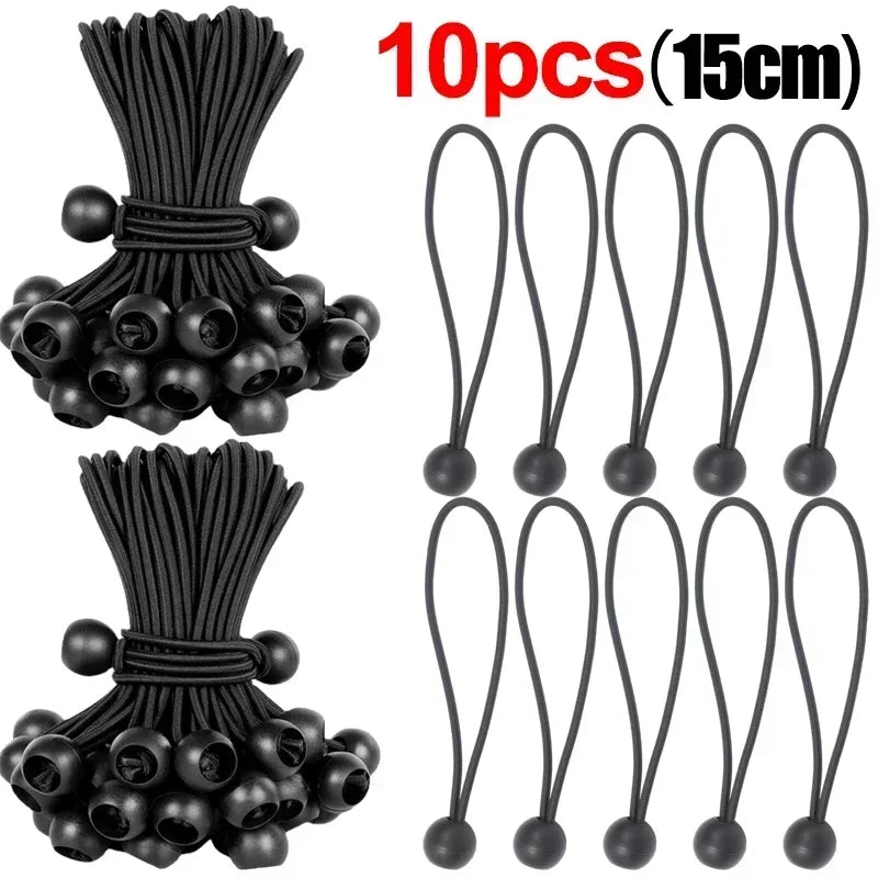 Heavy Duty Outdoor Elastic Bungee Cords Portable Tent Tie Down Rope for Shelter Cargo Canopy Tarpaulin Fixing