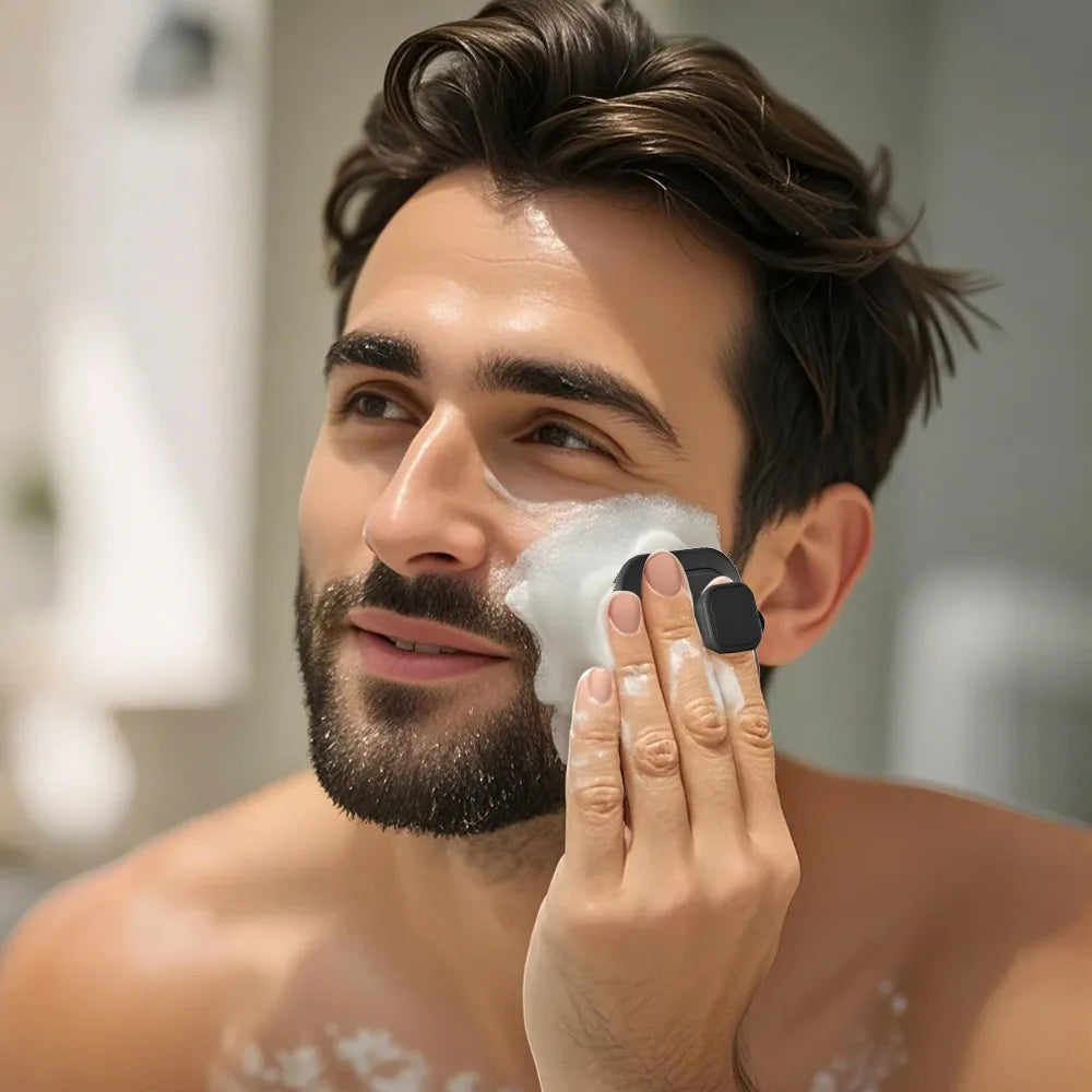 Travel-Friendly 2-in-1 Silicone Brush for Face & Beard Care - Top-Rated Exfoliator