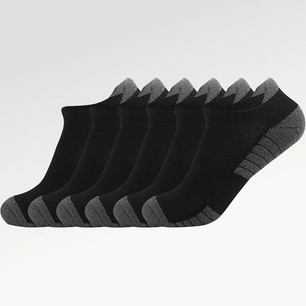 6 Pairs Unisex Cushioned Terry Crew Socks Anti Slip