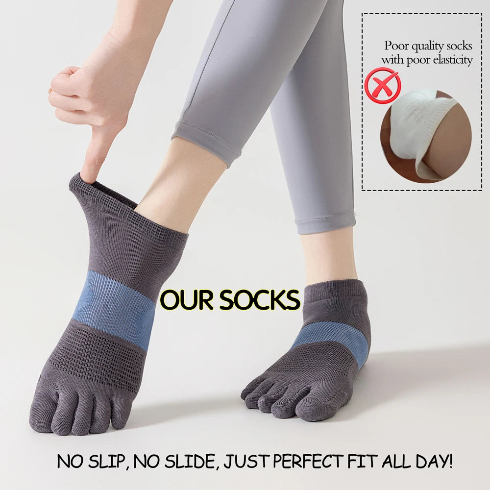 6 Pairs Women's Split Toe Yoga Socks Breathable Grip