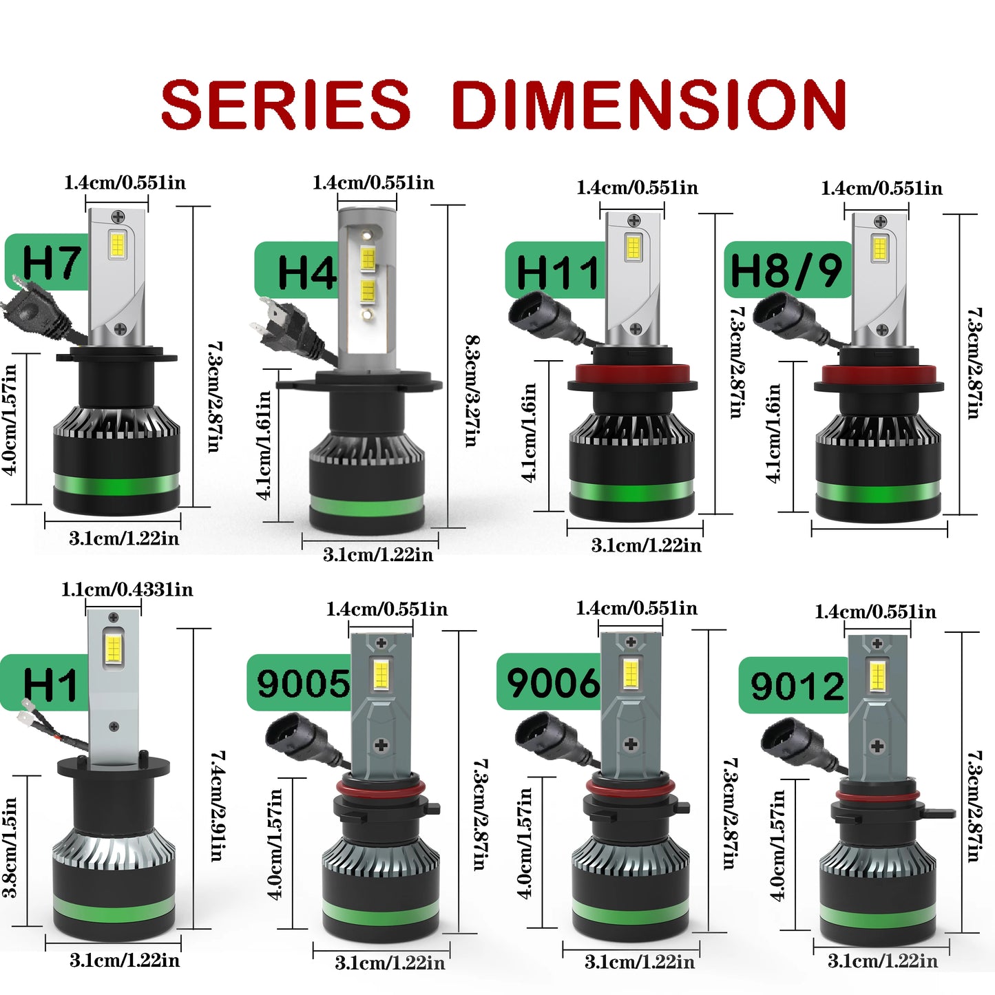 Heyword 160W 26000LM 6000K Led Headlight Bulbs H4 H7