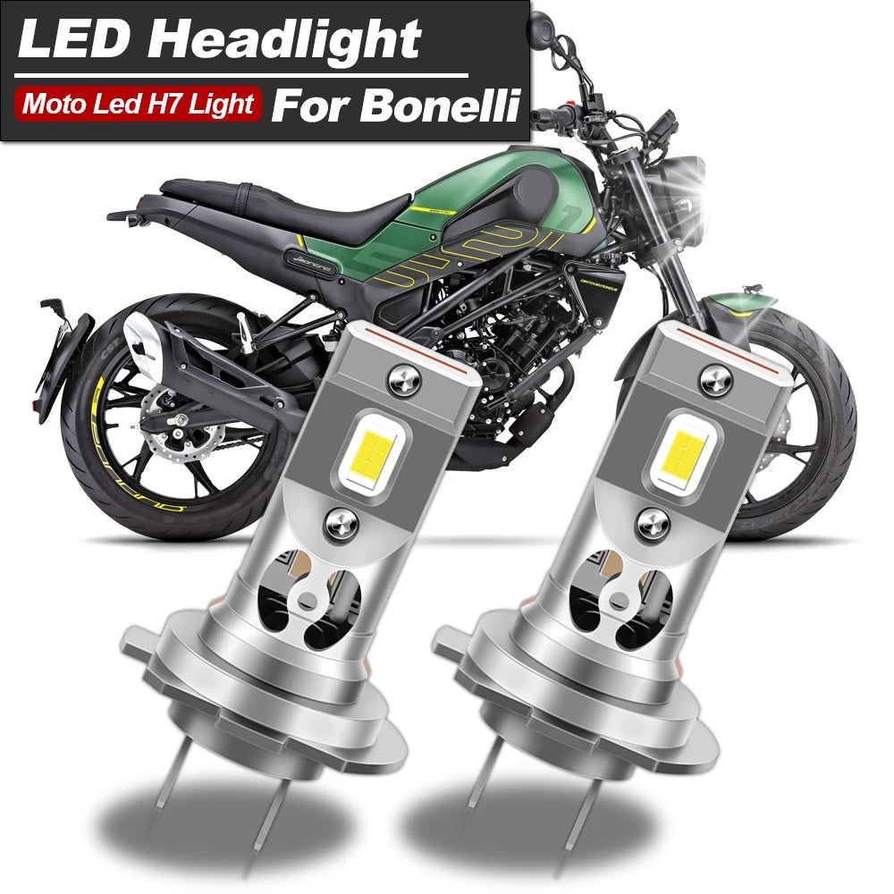 H7 Motorcycle 60W 25000lm LED Headlight Bulbs 6500K CANbus Compatible With Benelli TRK502 X 2021 Model