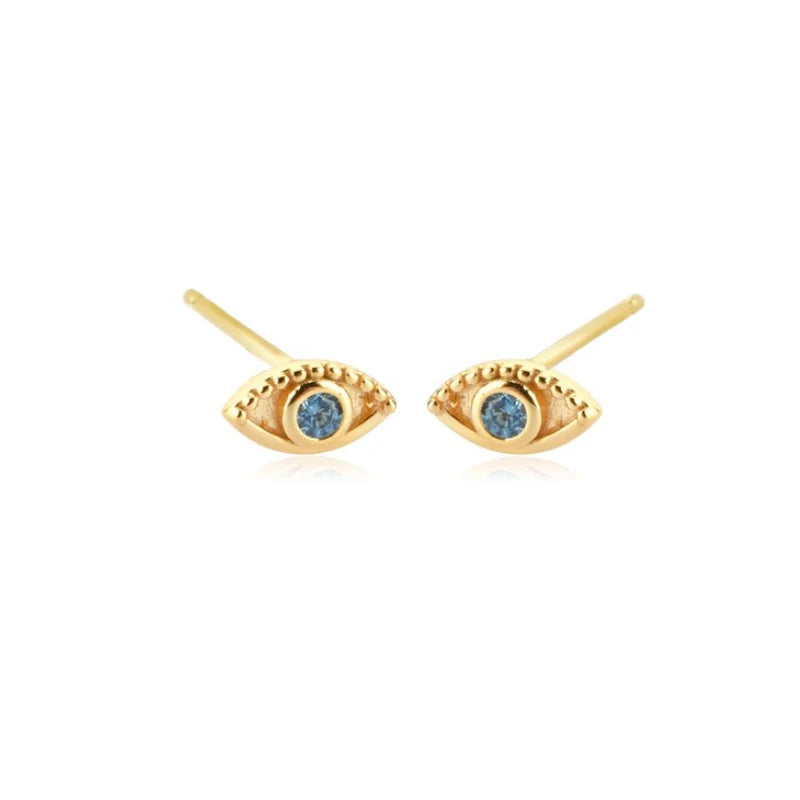 Elegant Water Lake Blue Zircon Hoop Earrings for Women Minimalist Circle Dangle Jewelry Accessories