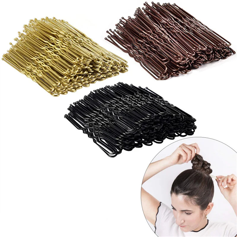 Elegant Bridal U-Shape Hair Pins Set - 50pcs Decorative Clips for Women and Girls