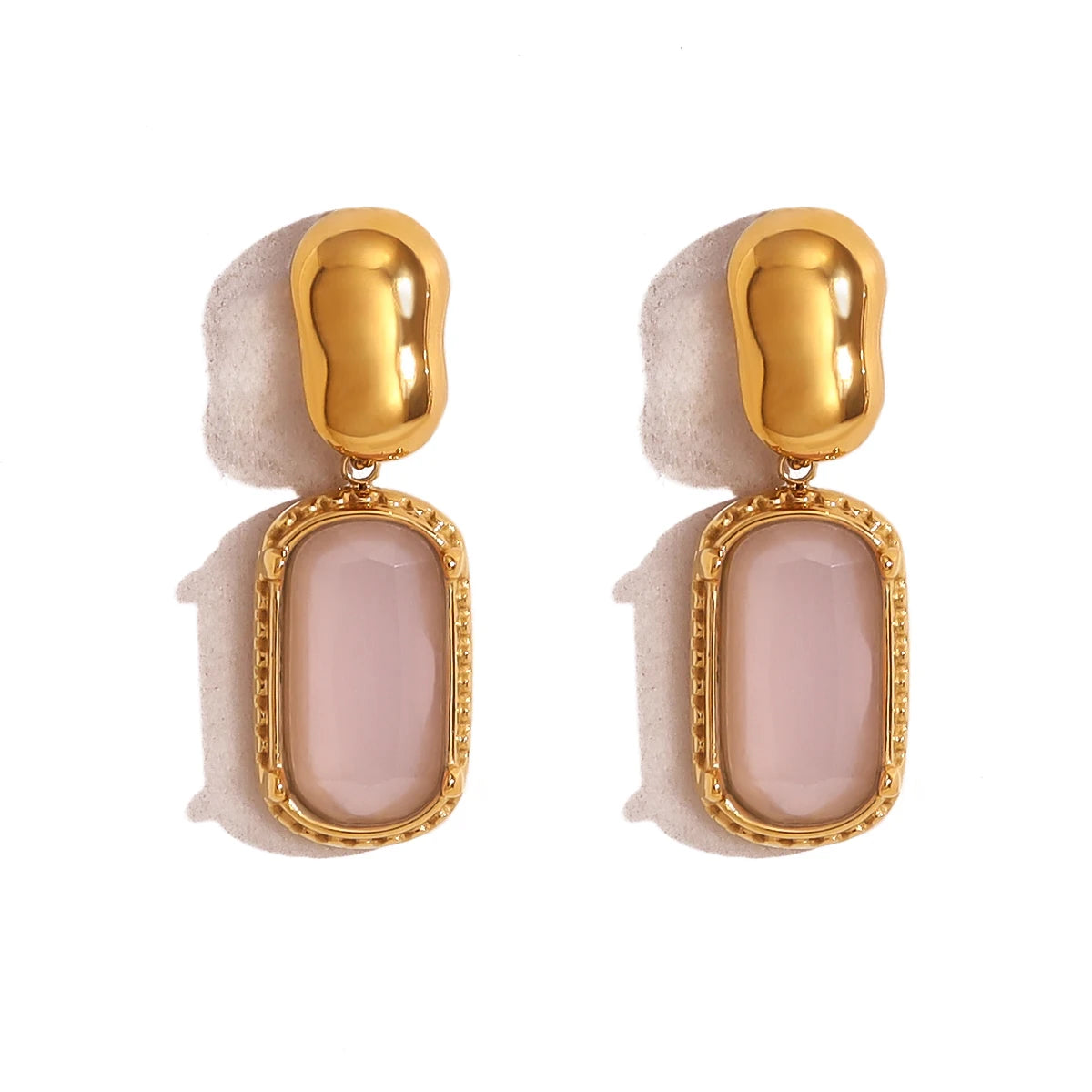 Wild and Free 18K Gold Plated Cubic Zirconia Stainless Steel Drop Earrings for Women