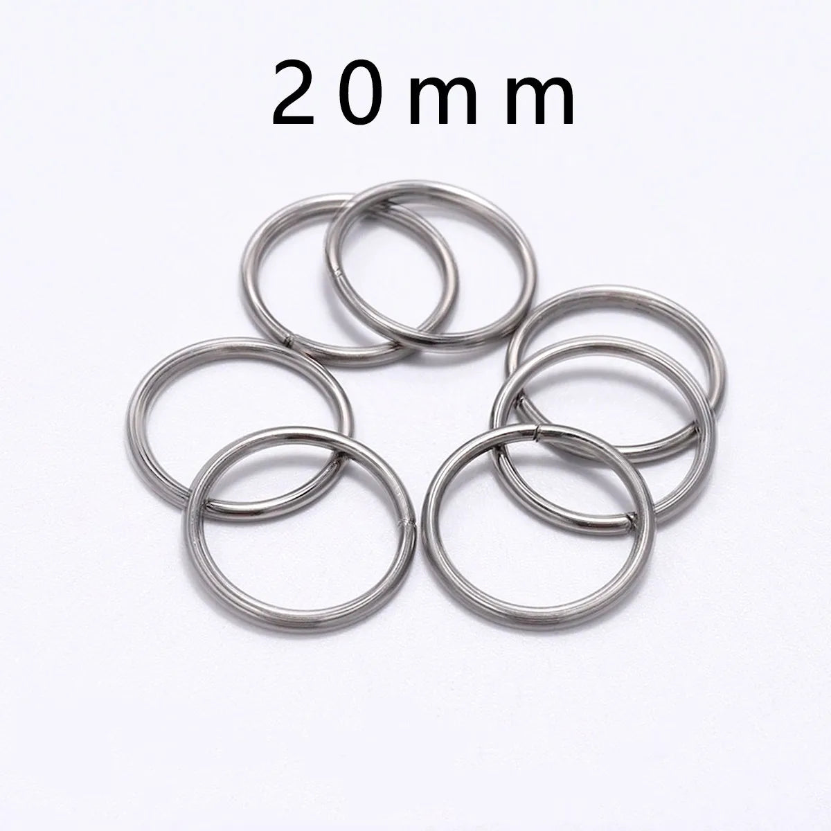 Stainless Steel Jump Rings Open Loops for DIY Jewelry Making 30 to 200 Pieces 2 x 20mm 50Pcs