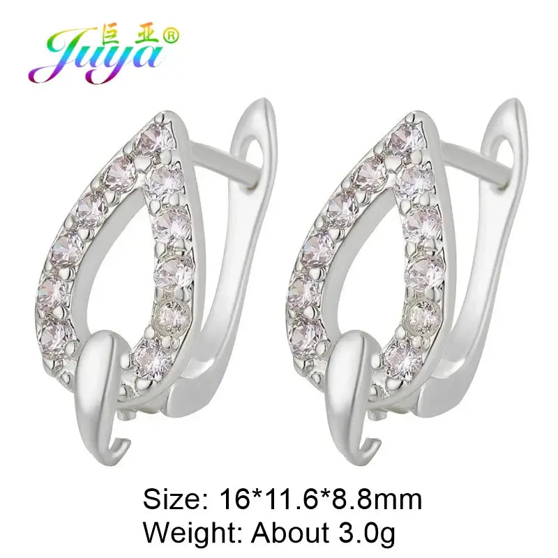Juya 18K Gold Plated Earwire Hooks for DIY Fashion Jewelry White Gold 2