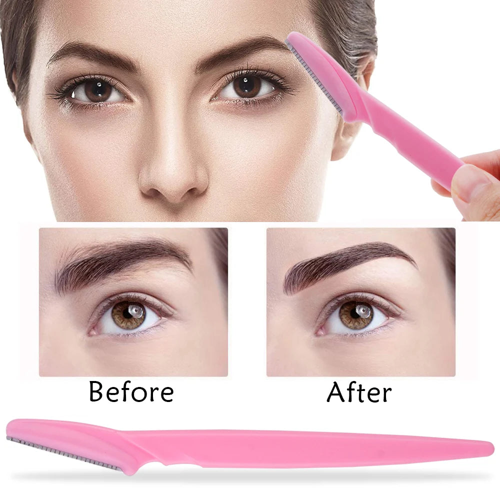 Portable 3/4/10Pcs Eyebrow Trimmer Face Blade Shaver Tools