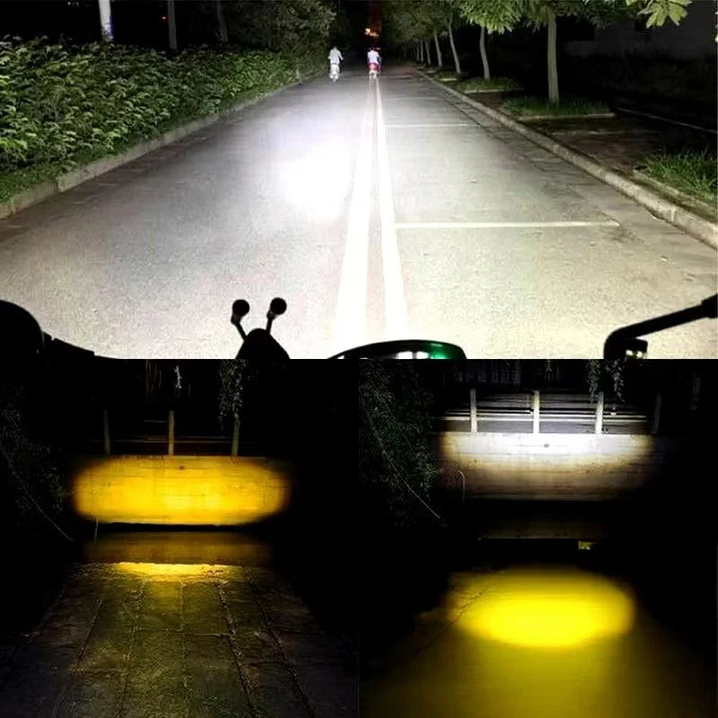 H4 H6 BA20D Dual Color LED Motorcycle Headlight Lamp