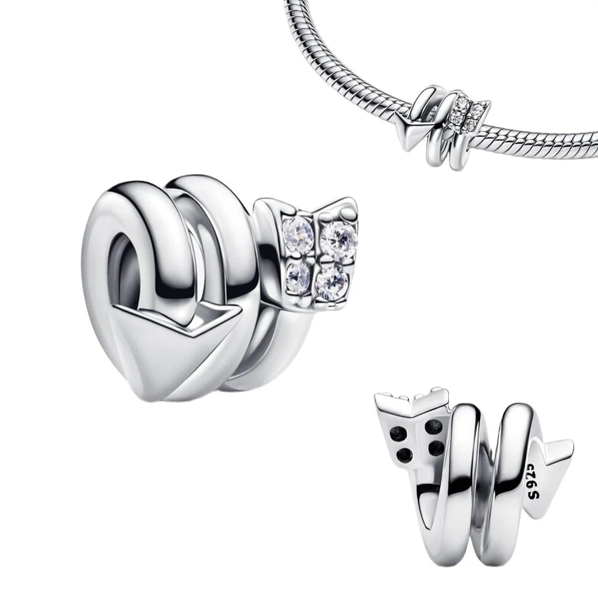 Original 925 Sterling Silver Blue Zircon Space Charms Aircraft Planet Astronaut Beads for DIY Necklace and Bracelet Jewelry Gift